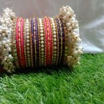 Kundan gajra churi set