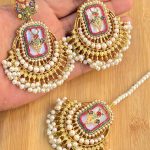 Naurtran earings teeka big stone