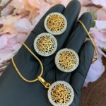 Elegant islamic calligraphy locket combo set