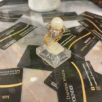 GOLD PLATTED RING {PEARL} ZIRCON