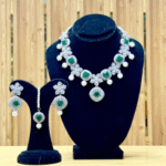 American diamond cut set emerald