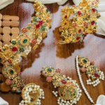 Nauratan choker set with match bangles adjustable