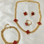 Iris steel less combo set in red color