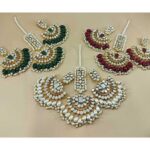 Kundan earings teeka