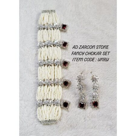 Pearl zirconia choker set