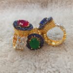 High quality goldplated zircon rings 16 17 18 19