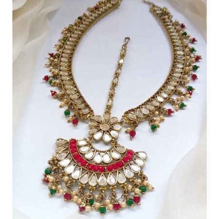 Mirror kundan matha patti