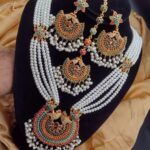 Nauratan mala set along with teeka