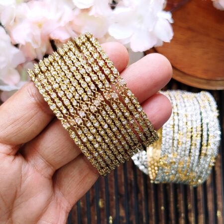 Indian ad zircon 12 pcs bangles