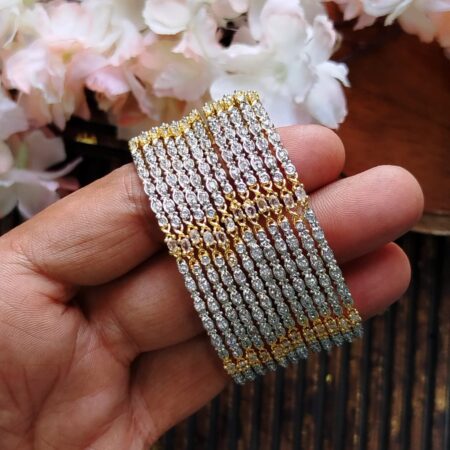 Indian ad zircon 12 pcs bangles