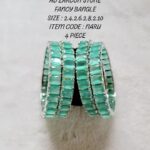 Zircon bangles 4pcs (light green)