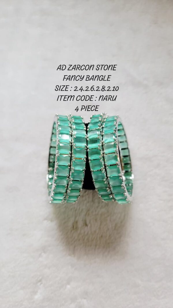 Zircon bangles 4pcs (light green) - Image 1
