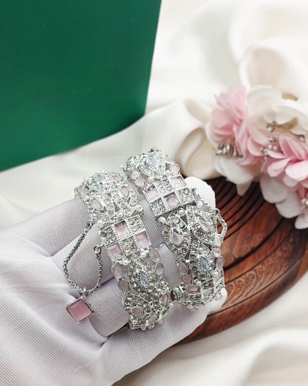 Fine quality zircon bangles 2pairs - Image 1
