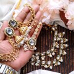 Meena double layer choker with sahara jhumki