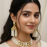 Indian jaipuri kundan back meena work