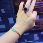 Goldplated ring blue