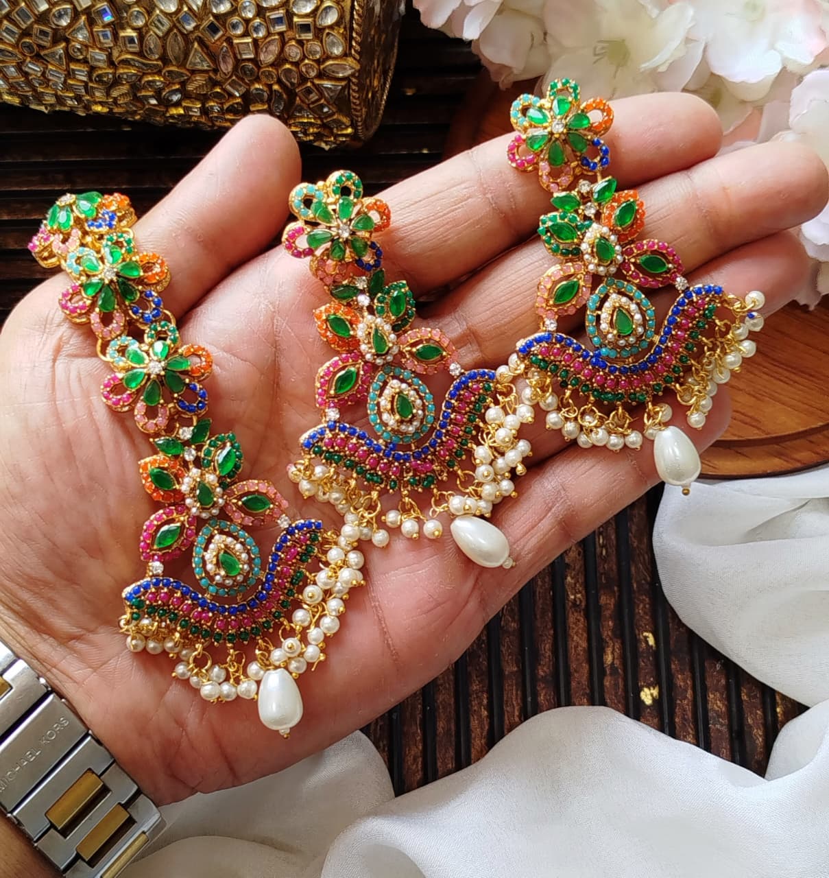 IMG-20260216-WA0482 Nauratan earrings teeka - Image 1