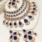 Triple layers zircon set golden tone