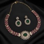 American Diamond Necklace Set ✨
Total zircon sparkle with rich finishing 💎
Available in Red & Green colour combination
Perfect for bridal & festive wear 👑