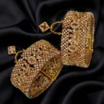 Cubic zircon copper gold kangan pair